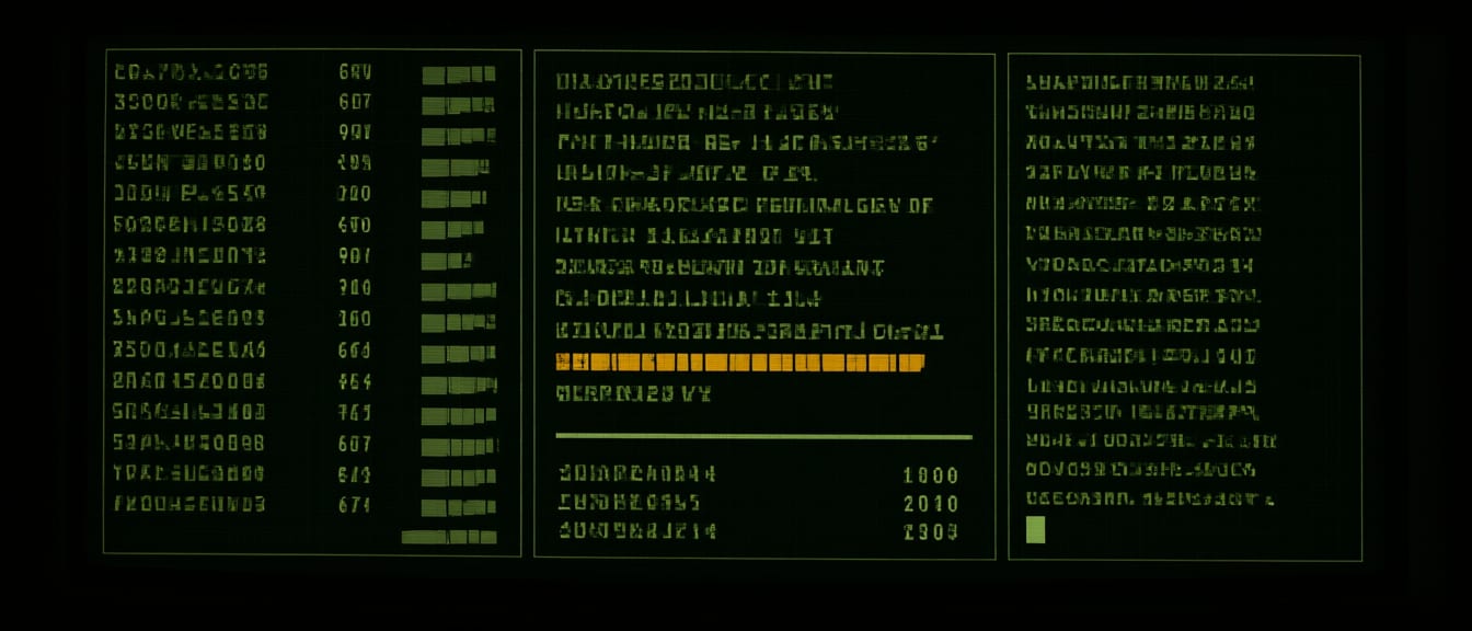 Three tiled console windows on a dark terminal